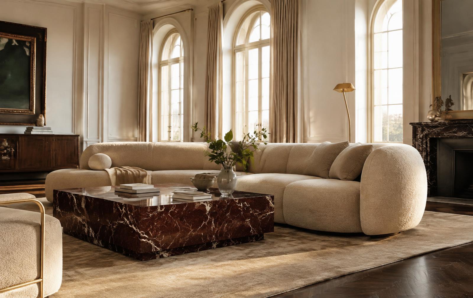 Warm, thoughtfully styled living room